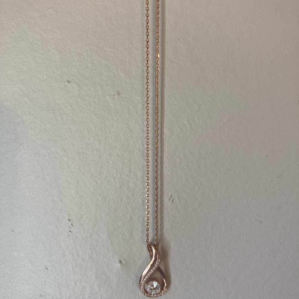 Cubic Zirconia Rose Gold Necklace